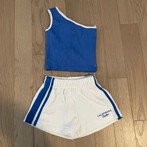 Zara Girls Blue and White Athletic Set